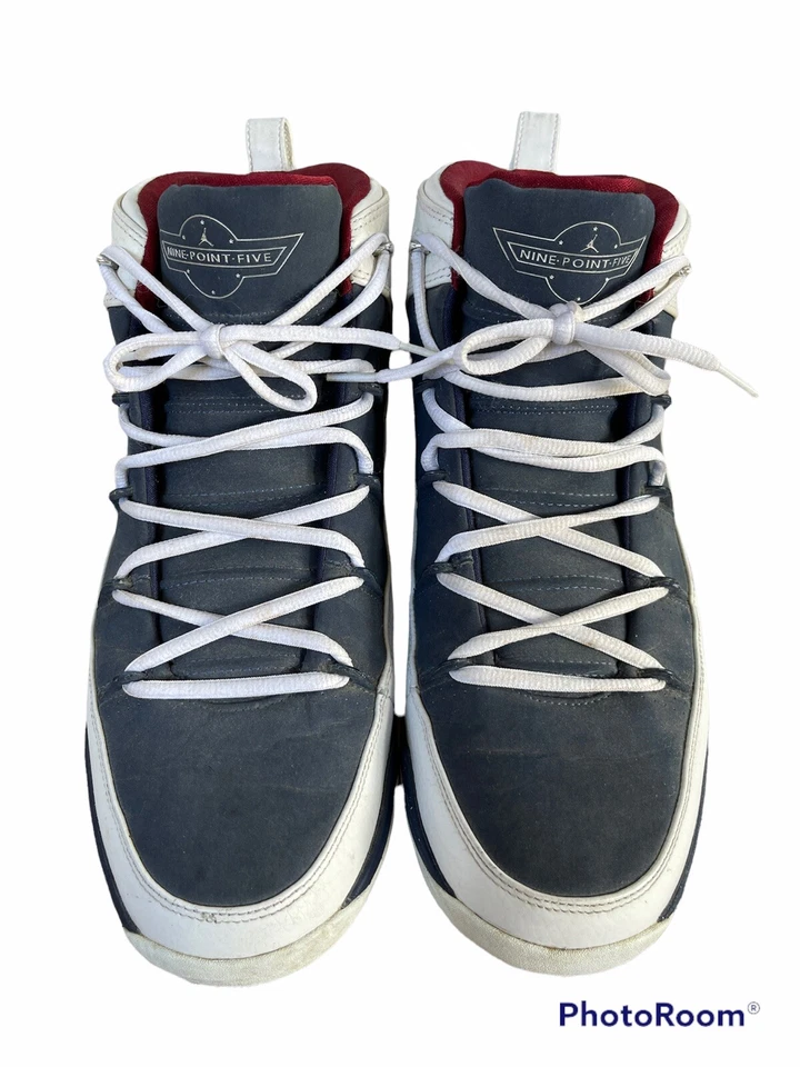 Air Jordan 9.5 Team Blanco Equipo Rojo Medianoche Azul Marino Zapatillas 314308-161 Zapatos 12 Foto 4 de 4