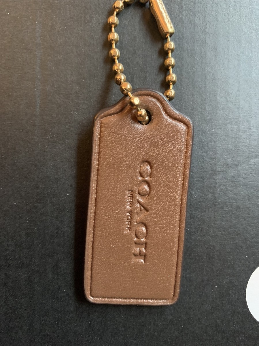 COACH BROWN LEATHER KEY FOB BAG CHARM 2.25 in KEYCHAIN HANG TAG | eBay