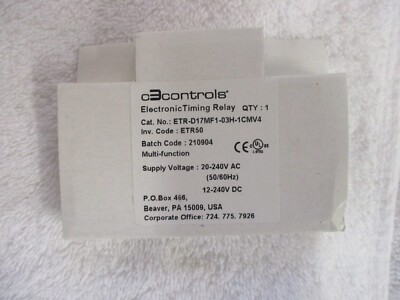 NEW c3Controls Electronic Timing Relay 20-240VAC 50/60Hz   ETR-D17MF1-03H1CMV4