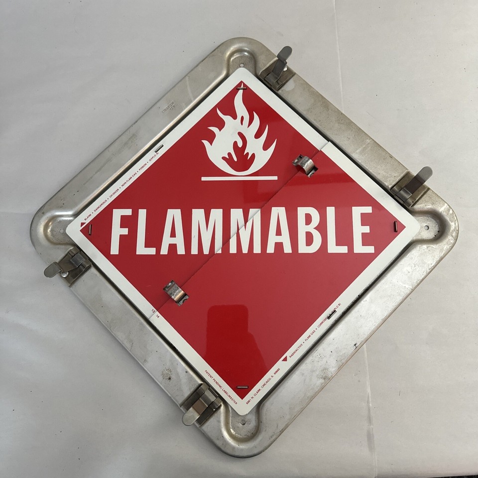 Vintage DOT Flip Sign Placard Semi Truck Trailer Dangerous Poison