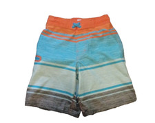 Wonder Nation Boys Sz 8 Swimming Trunks Shorts w/ Built in Underwear Blue Orange