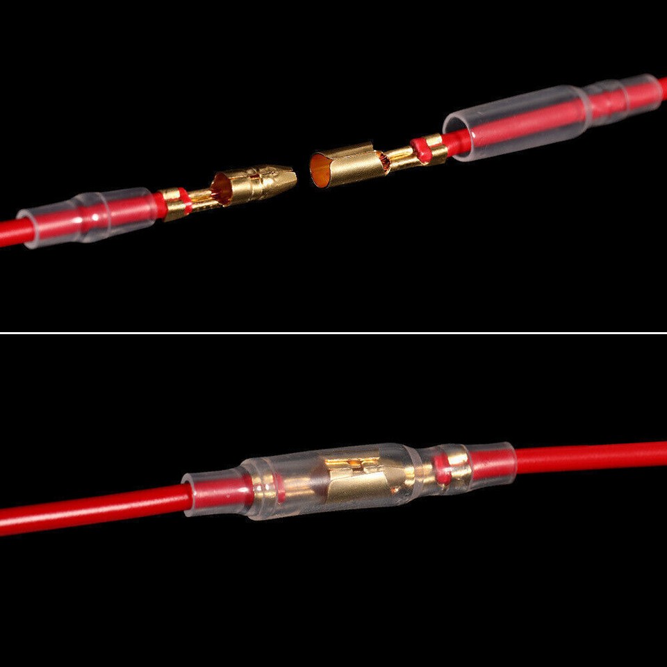 Bullet Connectors Kit 360pcs, 3.9mm Bullet Terminals With Insulation Cover, Gold Brass Bullet Wire Connectors Male And Female Crimp Terminals, Car