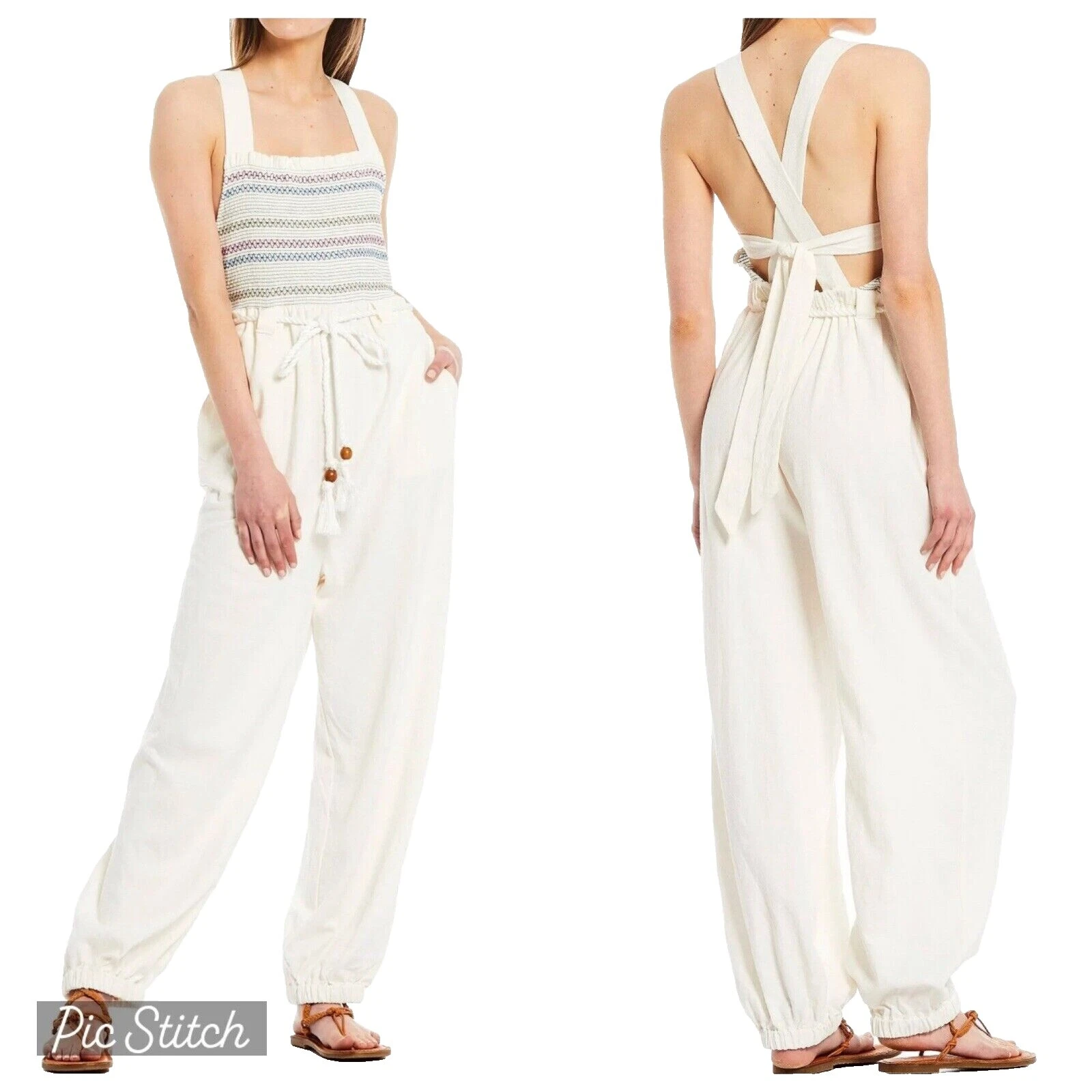 Free People Linen Jumpsuit Jumpsuits & Rompers for Women