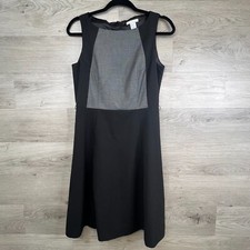 H&M Dress Women's Size 8 Gray Sleeveless Flared Knee Length Lined Rear Zipper