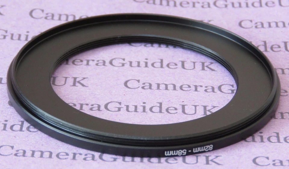 82mm to 58mm Male-Female Stepping Step Down Filter Ring Adapter 82mm-58mm  - Image 2 of 2