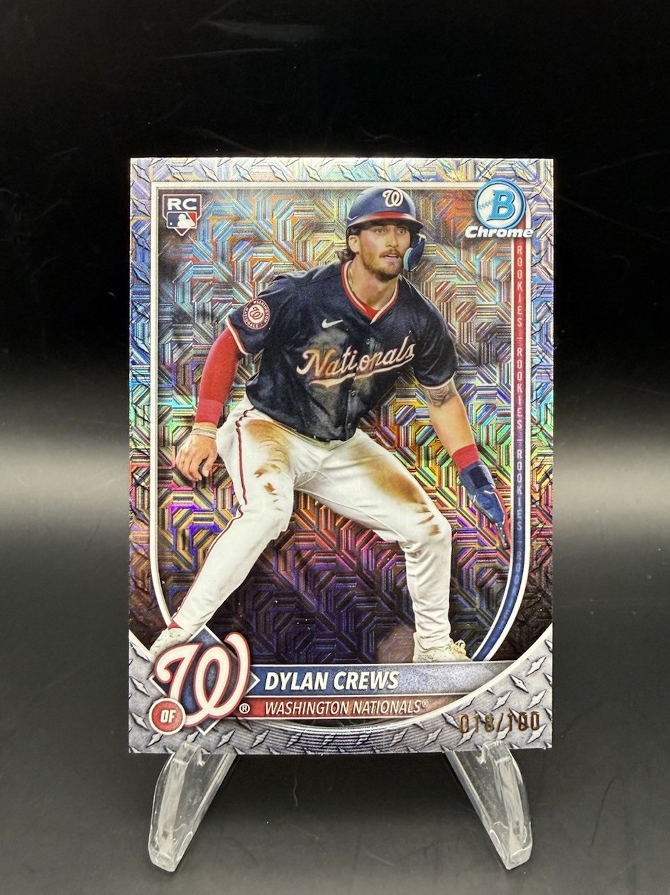 2025 Bowman Chrome Dylan Crews #3 Steel Metal Mojo Refractor /100 RC