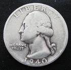 1940 S San Francisco Washington Silver Quarter - Circulated - Actual Coin L502
