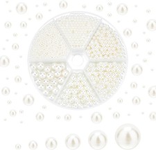 PH Pandahall 2200Pcs No Holes Pearls, White Pearl Beads Undrilled Imitated Pearl
