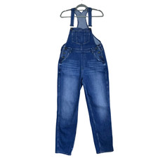 FatFace Blue Straight Leg Stretchy Denim Dungarees - UK 12 - VG Preloved Cond.
