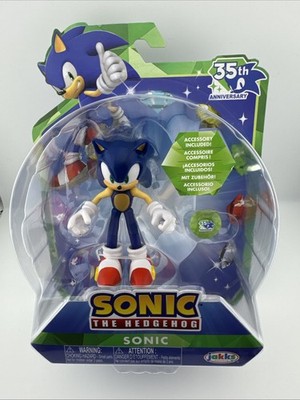 SEGA Sonic The Hedgehog 35th Anniversary Figure Sonic w Chaos Emerald 4'' Figure
