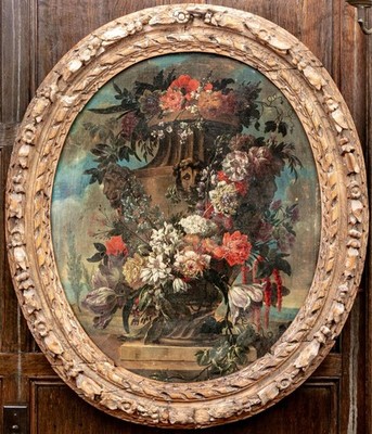 Large 17th Century Oil Painting Still Life of Flowers Flemish Baroque Old Master