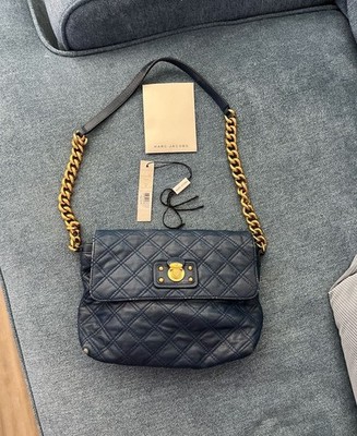 Marc Jacobs Navy Blue Quilted Leather Single Shoulder Bag
