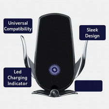 15W Wireless Car Charger Mount   Fast Charging Auto-Clamping Phone Holder
