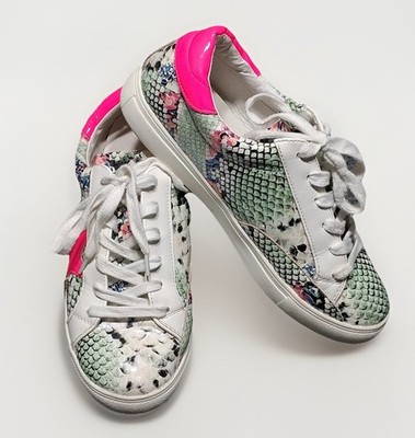 Nature Breeze Snake Skin Fashion Sneakers Womens Size 8 Pink Iridescent