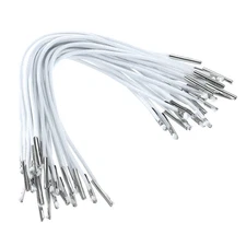 50Pcs 6" Elastic Barbed Cord 1.6mm Loop Stretch Round String White