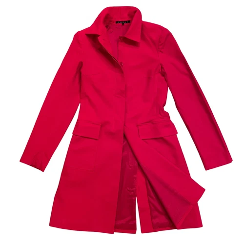 Blazer lungo trench rosso vintage Theory Y2K cappotto sartoriale bottone sfiato XS S US INtime OTTIMEioni