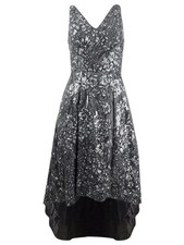 Calvin Klein Women's High-Low Sequin-Embroidered Gown (4, Gunmetal)