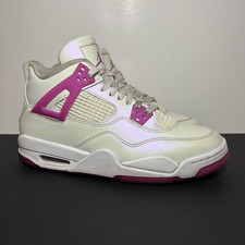 Girls/Womens AIR JORDAN 4 Retro Hyper Violet Basketball Shoes / Size 7Y - 8.5 W
