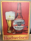 Vintage Budweiser Beer Heavy 10LB Metal Sign 25x18 Inches RARE