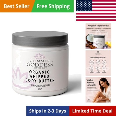 Organic Whipped Body Butter for Women - Moisturizer Cream with Shea & Cocoa B...