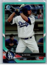 2018 Bowman #BCP31 DJ Peters Chrome Prospects Aqua Refractor