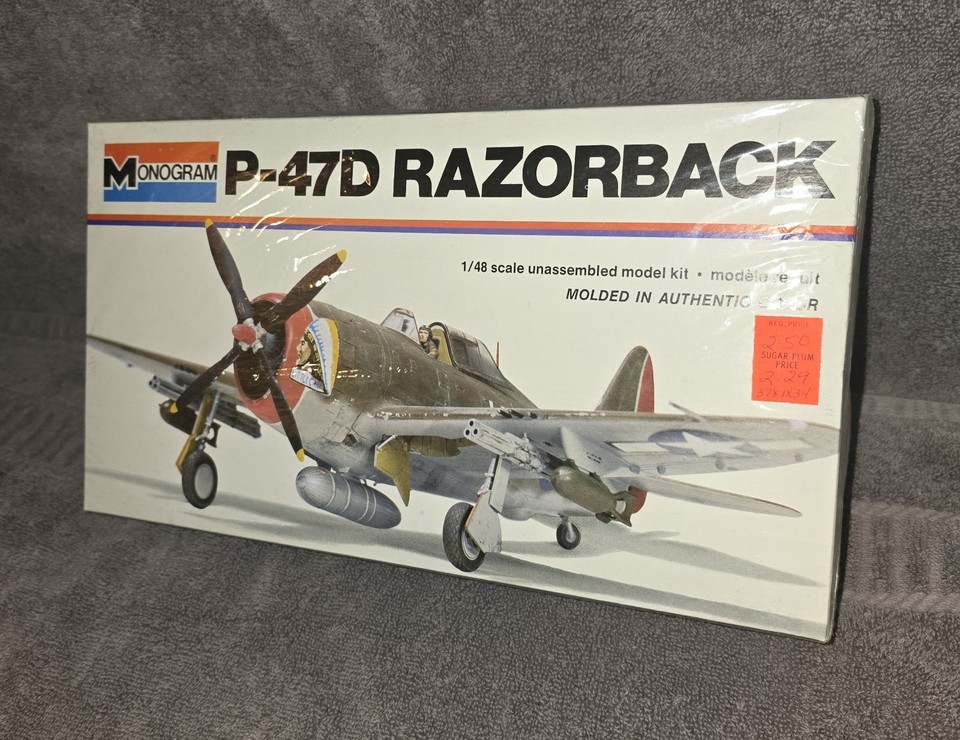 Vintage 1977 Monogram P-47D Razorback 1:48 Model Kit Air Force NEW IN ...