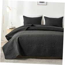 King Quilt Bedding Set,Ultrasonic King/Cal King King /Cal King 110"x96" Black