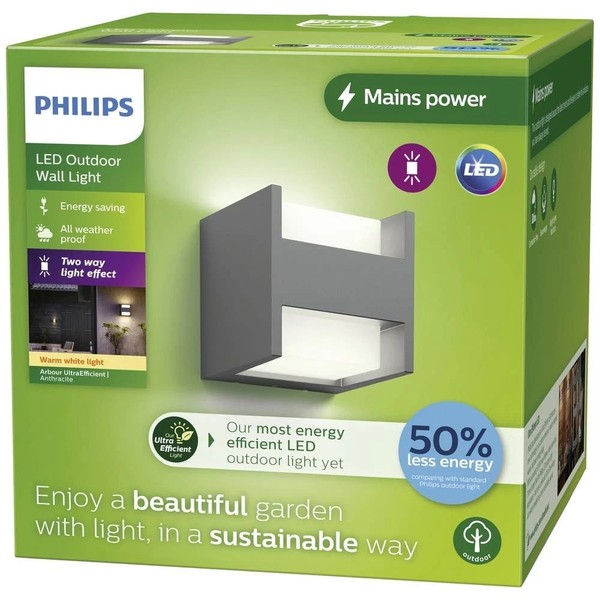 Philips Led Arbour 8720169263857 Led-AußEnwandleuchte Led 3.8 W Anthrazit Ovp-image