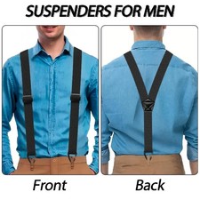 Suspenders for Men Heavy Duty, X Shape Back Hidden Suspender 1.5" Under Clothing