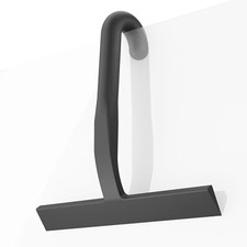 Shower Squeegee for Glass Doors - 10 Inch Ergonomic Round Grip, All-in Black