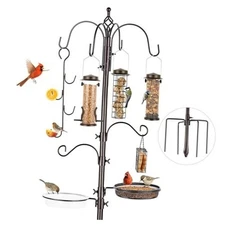 Bird Feeding Station Kit Pole Wild Bird Feeder Hanging Planter Hanger 94 Inch