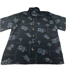 Vintage Hawaiian Moves Men  s Palm Tree Button up Collard Shirt XL Beach Lounge