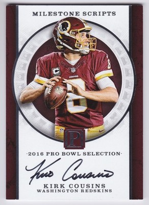 2017 Panini Pantheon Kirk Cousins Milestone Scripts Auto #MS-KC 14/25 Redskins
