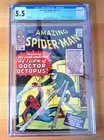AMAZING SPIDER-MAN #11 CGC 5.5 WHITE PAGES 2ND APP OF DR. OCTOPUS MARVEL 1964