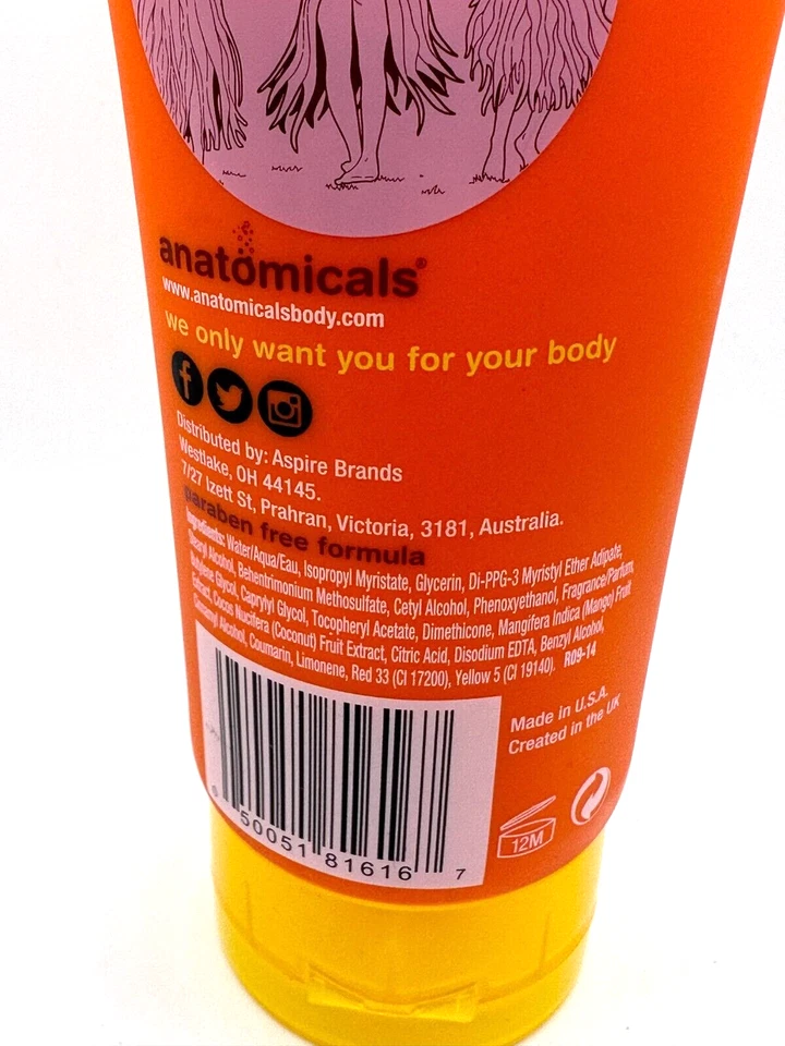 Loción corporal Anatomicals Smoother Butts Love Coconuts coco mango NUEVA 6,6 fl oz Foto 2 de 2