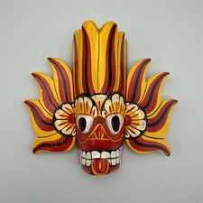 Sri Lankan Handmade Woode Wall Hanging Traditional Mask Flames 4
