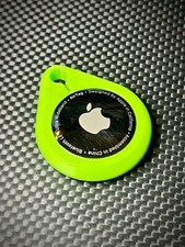 Image of Apple Airtag V1 V2 Keyring Holder Keychain Green Black White Grey Orange
