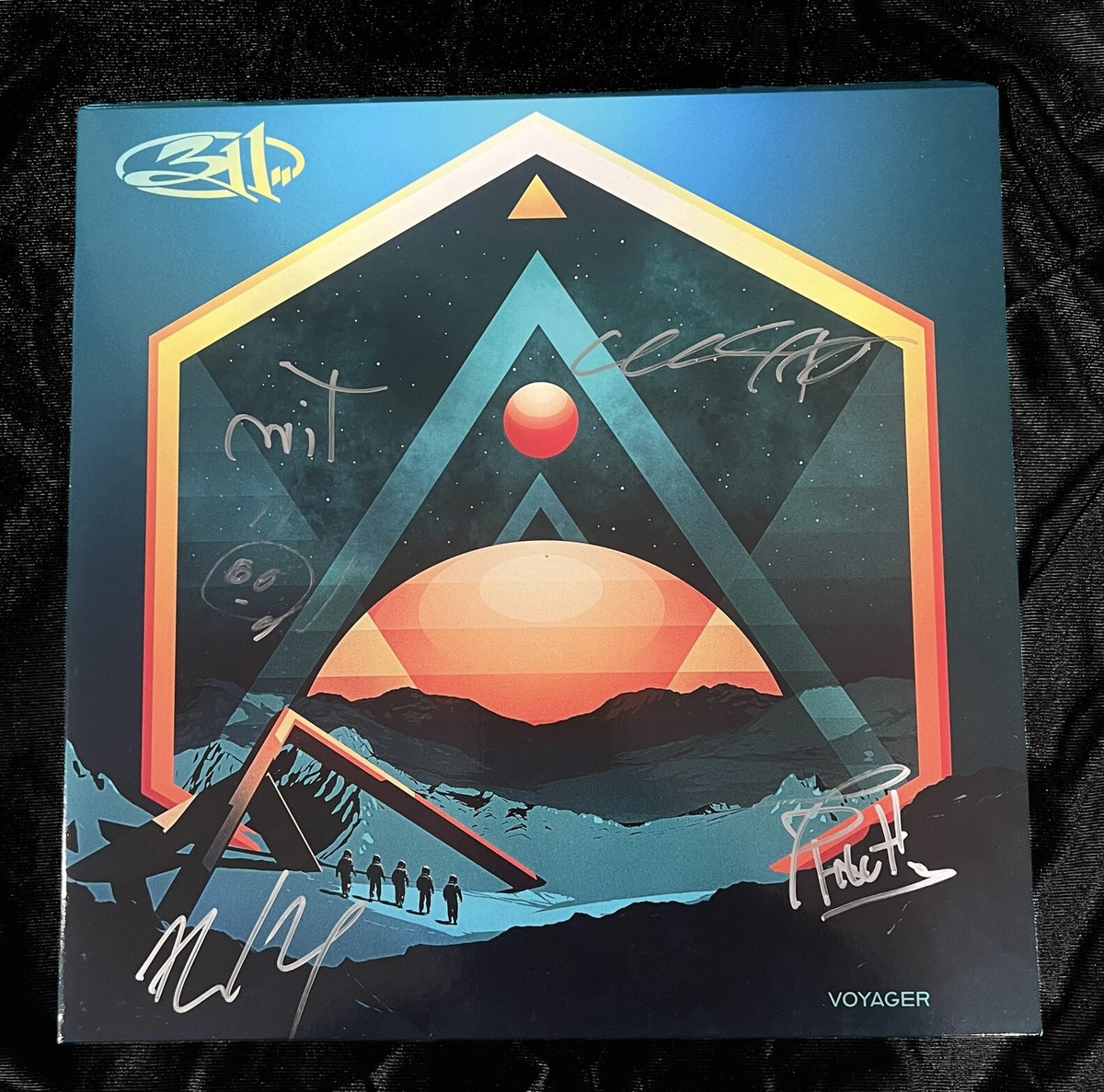 311 VOYAGER SIGNED VINYL NICK P-NUT TIM CHAD S.A. ALBUM COVER +