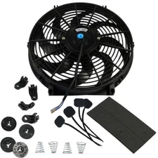 14" inch Universal Slim Fan Push Pull Electric Radiator Cooling 12V Mounting Kit