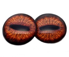 Pair Amber Steer Inspired Glass Eyes Jewelry Taxidermy Flatback Cabochons