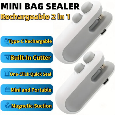 #ad #ad 2 1PCS Mini Bag Sealer Upgrade Magnetic Snack Food Sealer Mini Sealing Machine $8.99