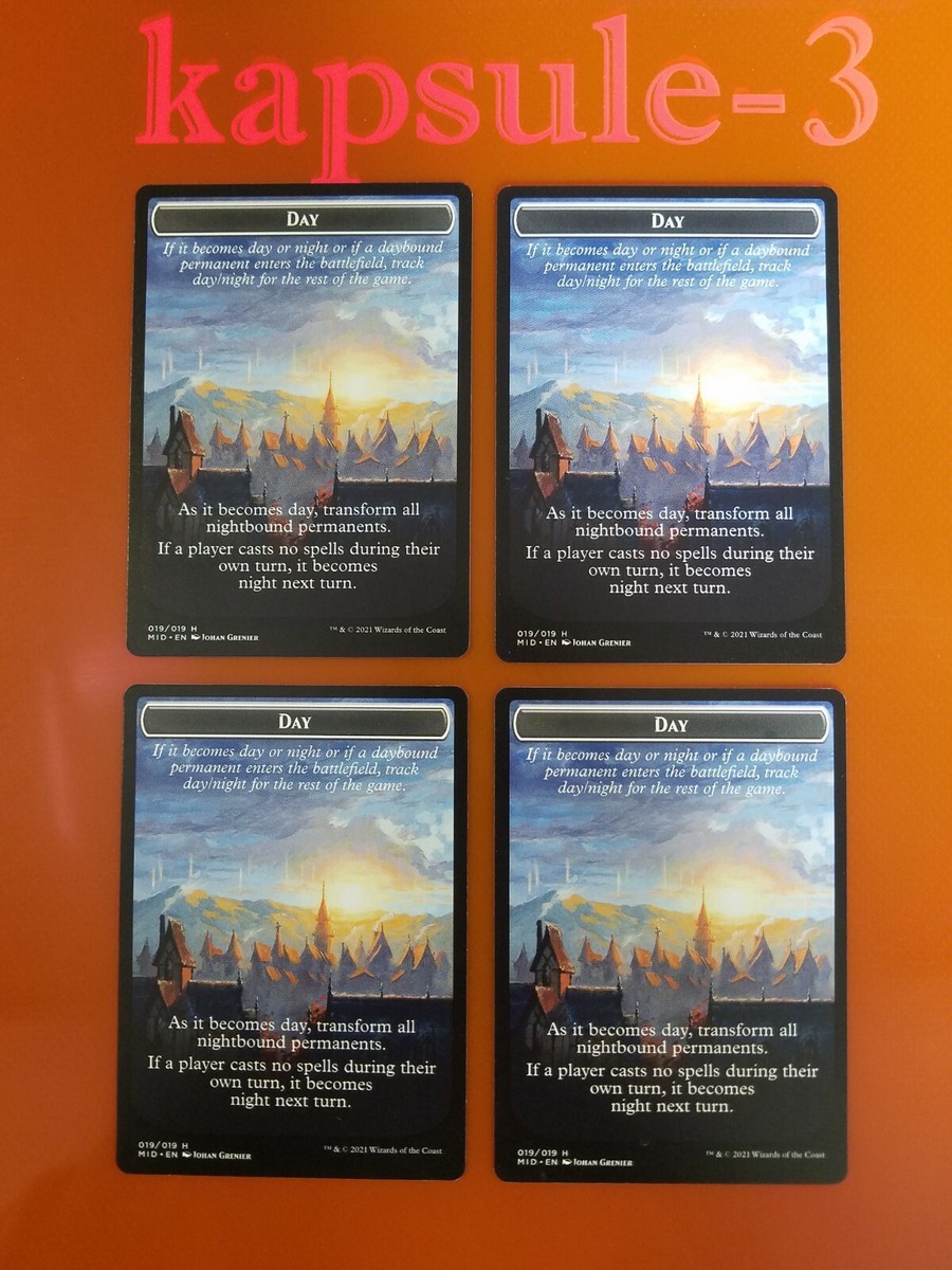 4x Day // Night | TOKEN 019/019 | Innistrad Midnight Hunt | MTG Magic Cards 4x Day // Night | TOKEN 019/019 | Innistrad Midnight Hunt | MTG Magic Cards