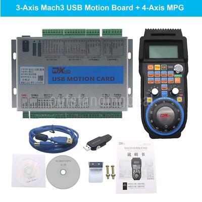 3-Axis Mach3 Motion Controller 2MHz Ethernet Breakout Board +4-Axis MPG os12