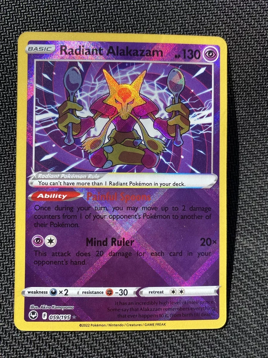 Radiant Alakazam 59/195 Pokemon Silver Tempest Card NEAR MINT NM Pokemon  Card