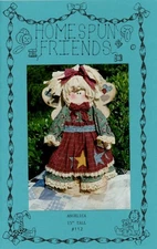 Homespun Friends #112 - ANGELICA 15" Primitive Cloth Doll UNCUT Pattern