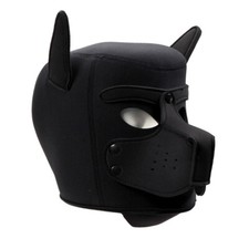 Puppy Cosplay Full Head with Neck Cover Neoprene Puppy Hood Role Play Dog Mask