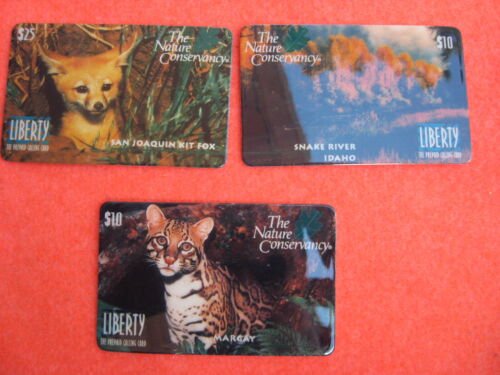 3 VERY RARE PREPAID PHONE CARD THE NATURE CONSERVANCY - Picture 1 of 4