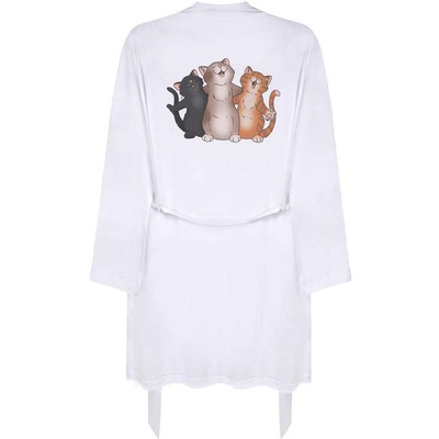 'Singing Cat Trio' Adult Dressing Robe / Gown (RO049317)