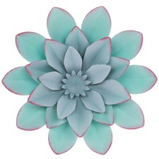 Blue or Purple Flower Metal Wall Decor - 4'' Diameter