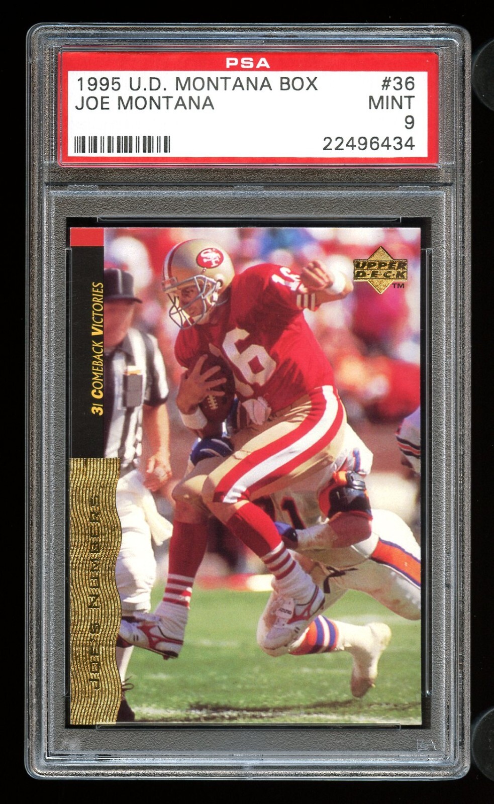 Pop3 - 1995 Upper Deck Box Set - JOE MONTANA Card #36 - PSA 9 MINT (none higher)